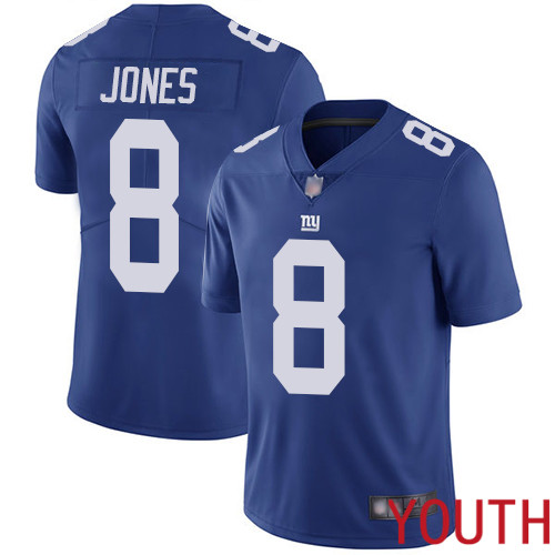 Youth New York Giants #8 Daniel Jones Royal Blue Team Color Vapor Untouchable Limited Player Football NFL Jersey->youth nfl jersey->Youth Jersey